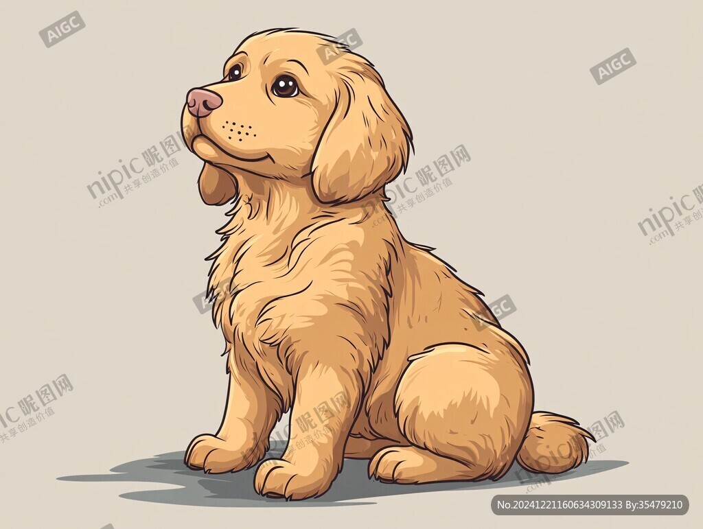 金毛犬插画