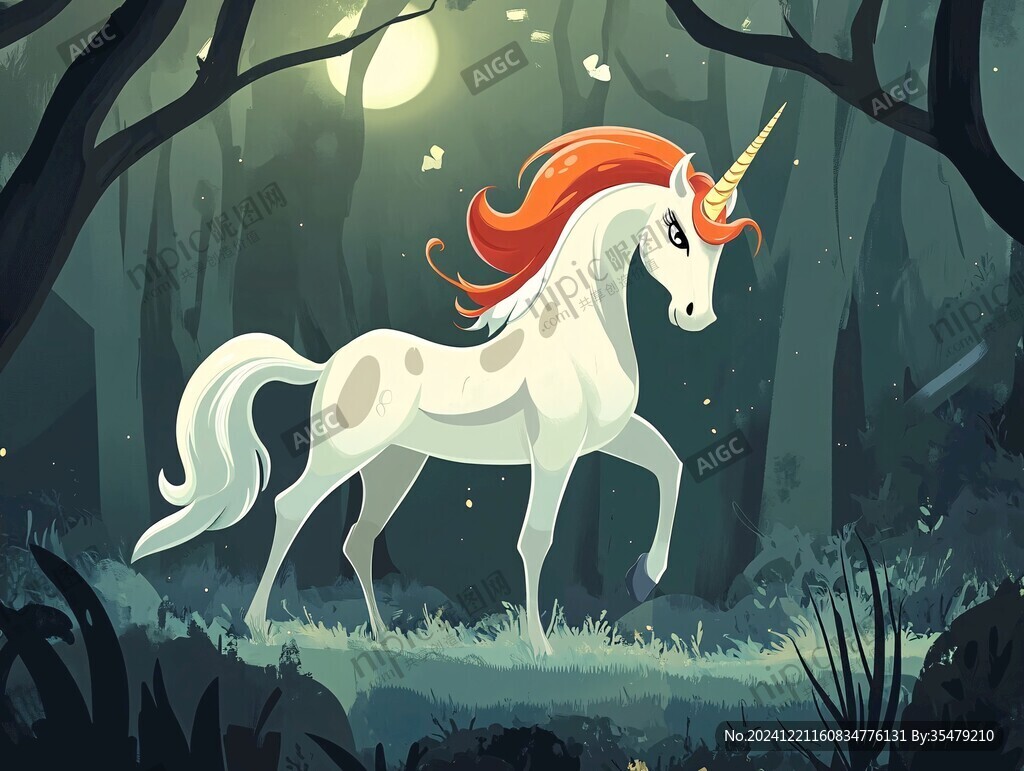 梦幻独角兽插画