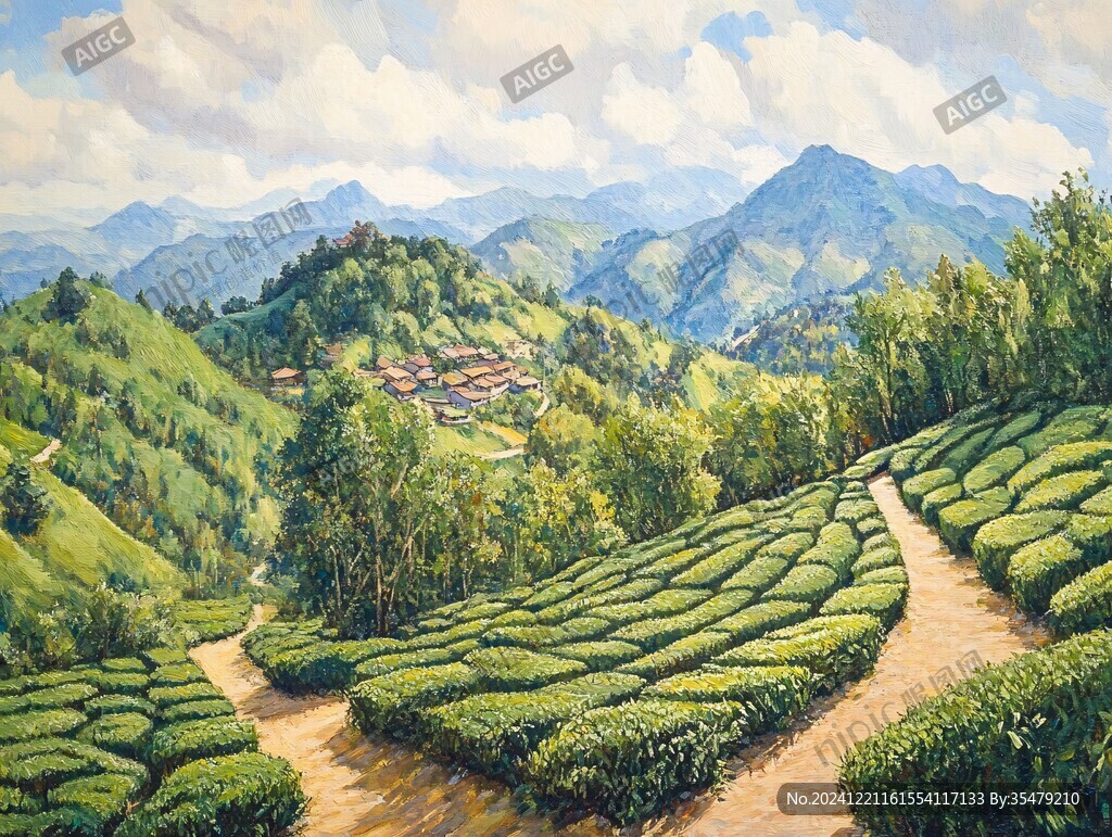 茶山油画