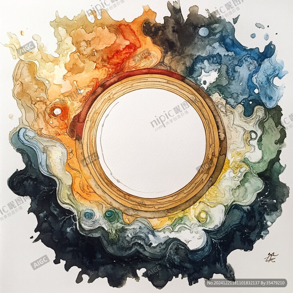 极简风格流彩画