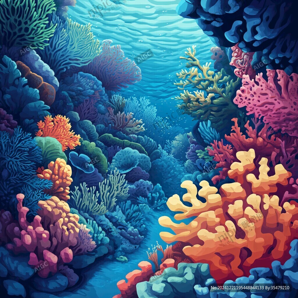 珊瑚礁插画