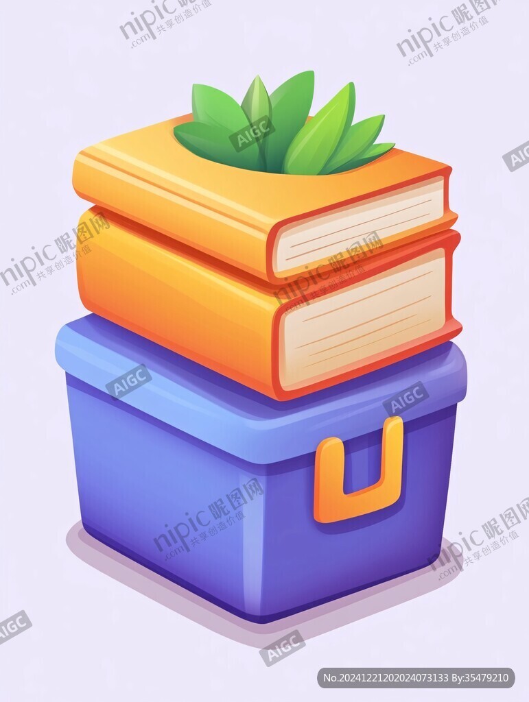 一摞书插画