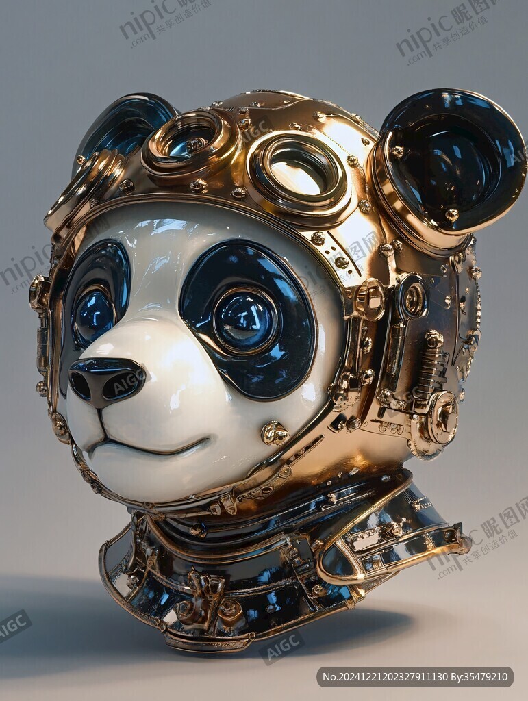 科技熊猫雕塑
