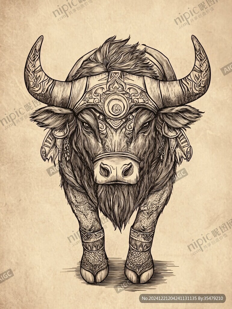 水牛插画