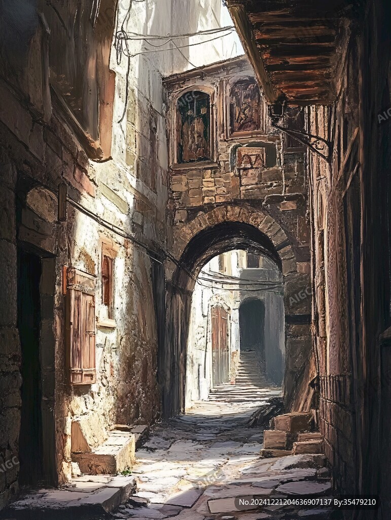 小巷插画
