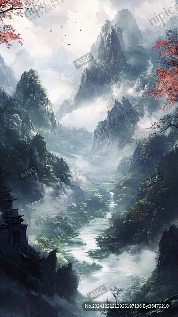 AI创作图古风唯美场景 高清古风山水 古风人物大场景 唯美古风场景 仙侠场景 武侠游戏背景 古风场景概念图 游戏山水场景 古风仙境天上宫阙 ...