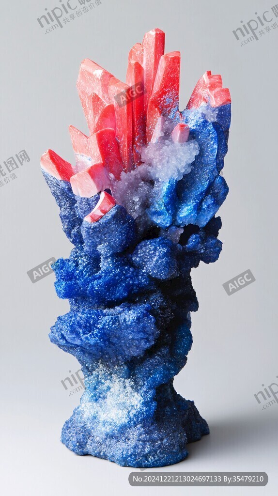 辰砂水晶共生体