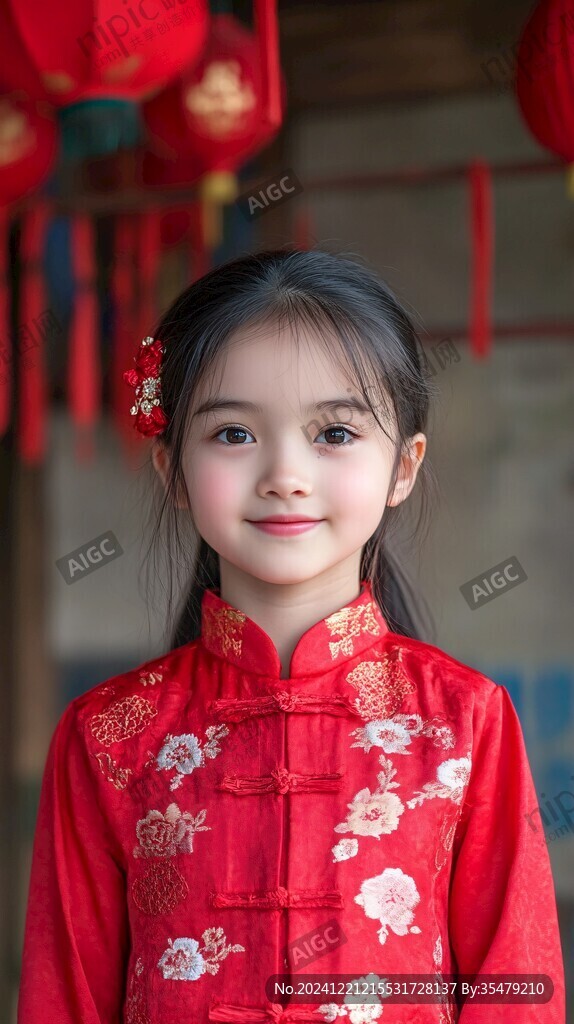 穿汉服的小姑娘