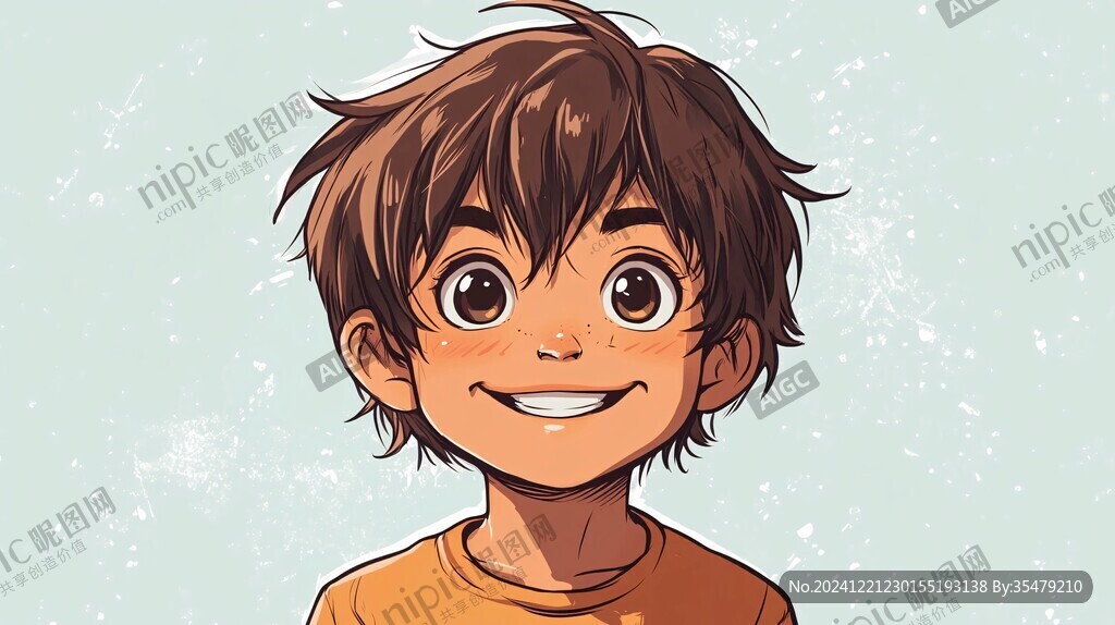 插画阳光男孩