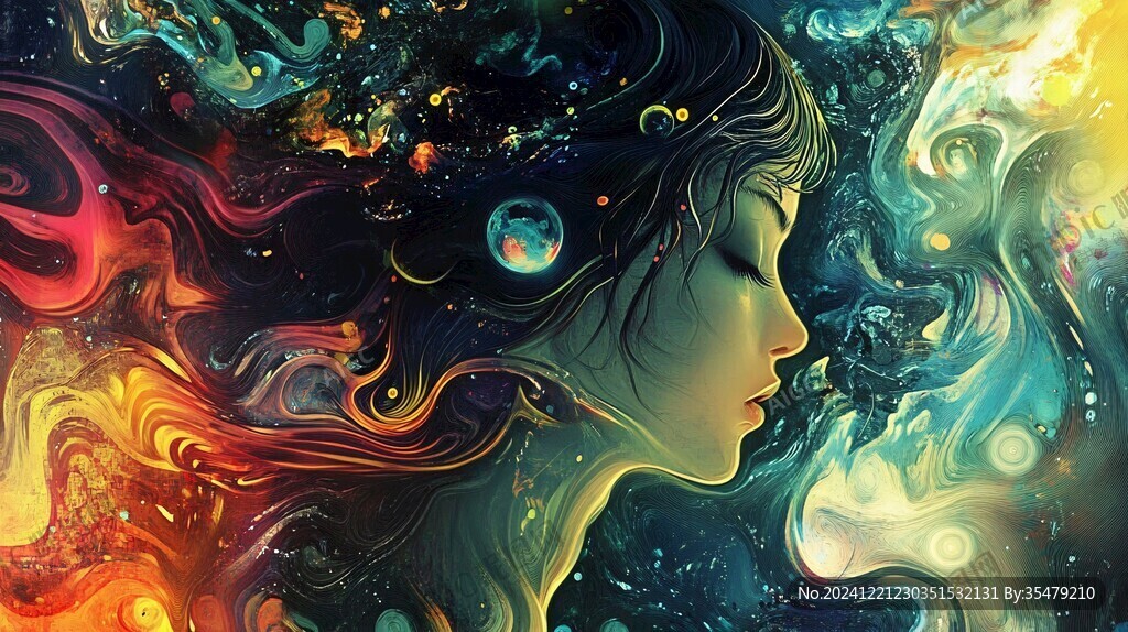 宇宙女孩插画