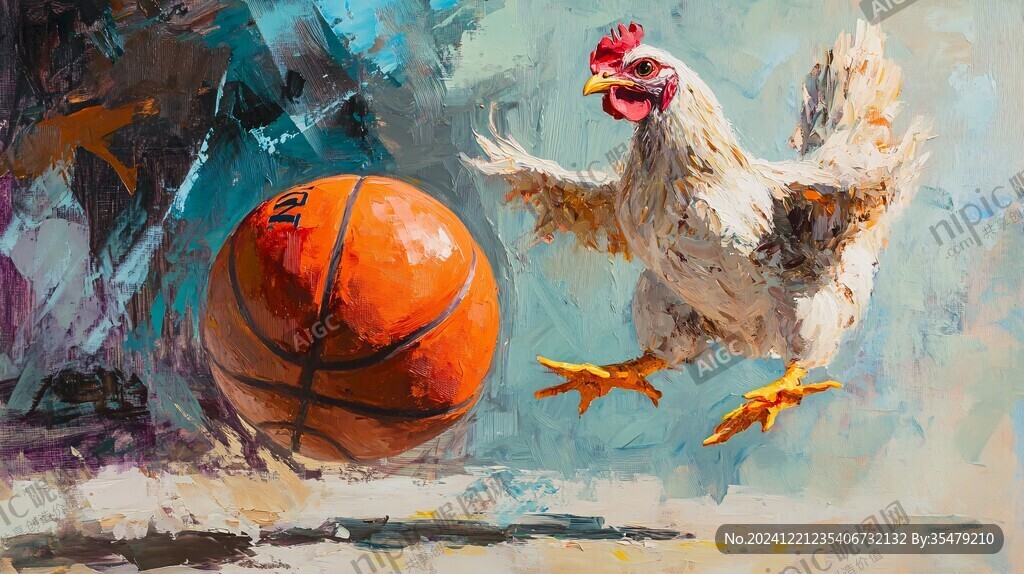 油画鸡