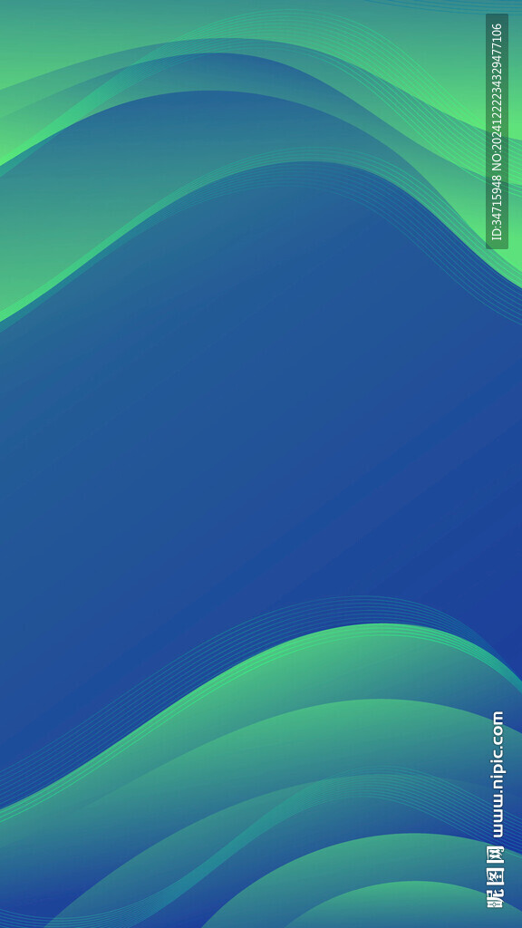 蓝底绿色波浪矢量背景