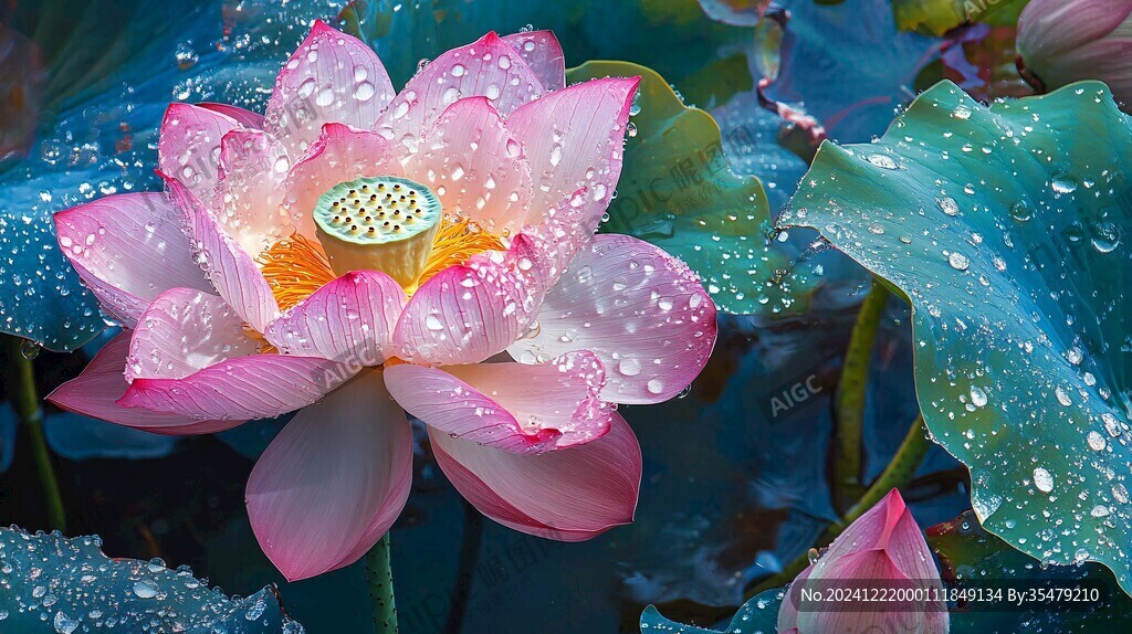 水珠与荷花