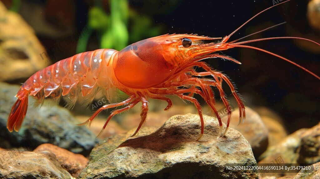 红色的活虾