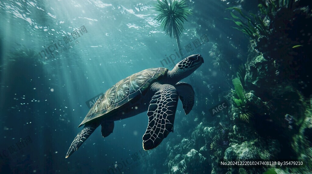海底的海龟