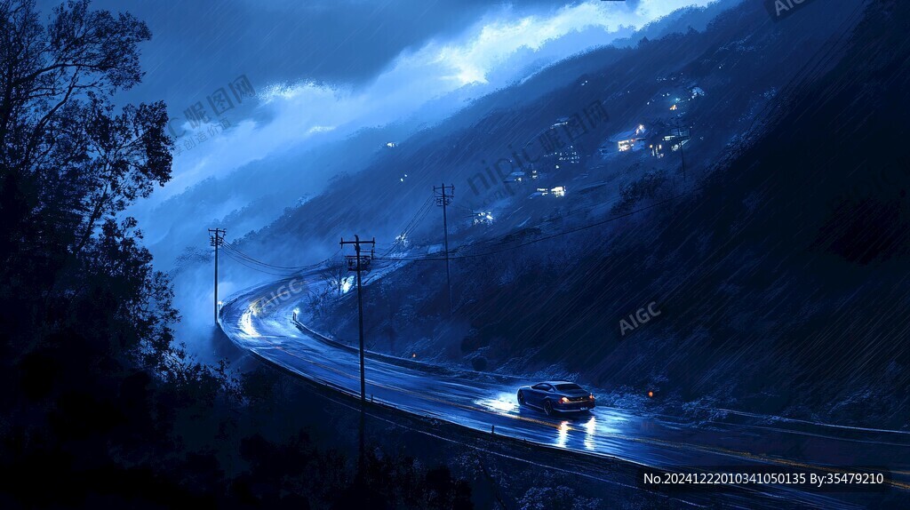雨夜山路