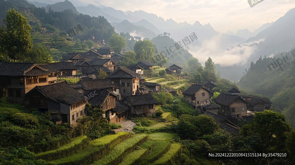 高清宽幅村寨图片