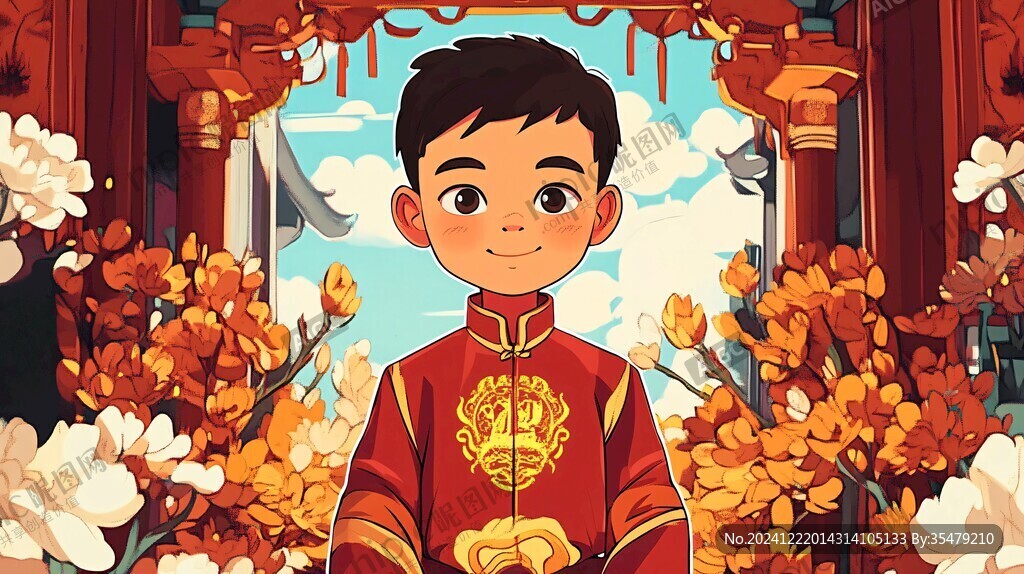 满族包装插画
