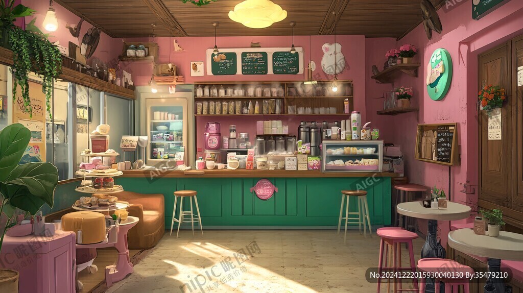 粉红色奶茶店