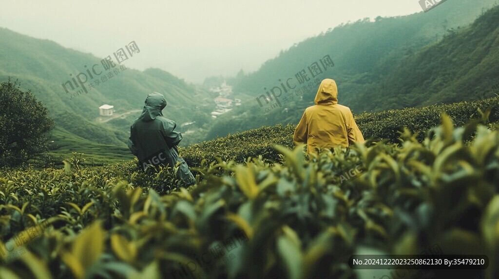 山间采茶