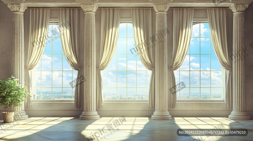 3d窗帘场景