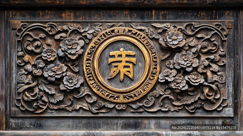 乔家大院五福临门木雕