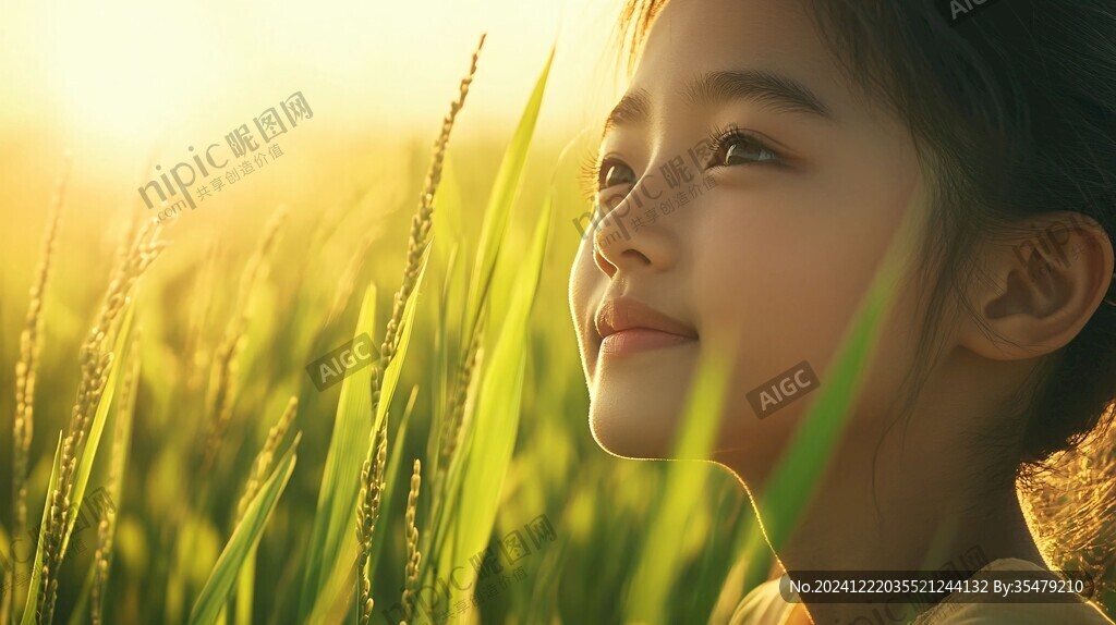 怡然自得的小女孩壁纸