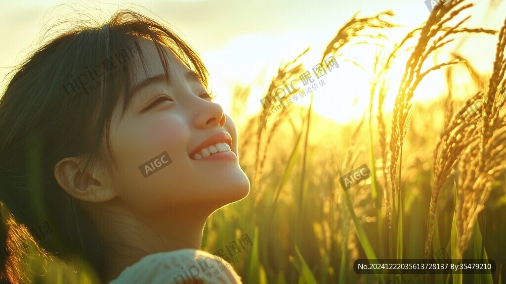 稻田与少女