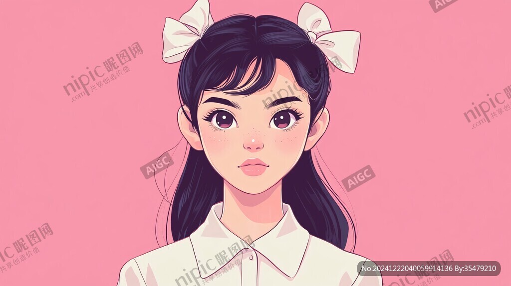 扁平画少女