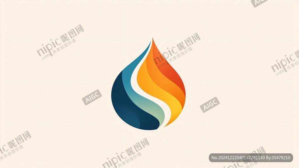 水滴火焰结合logo
