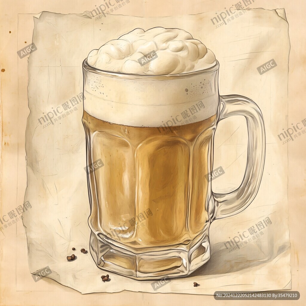 啤酒杯插画