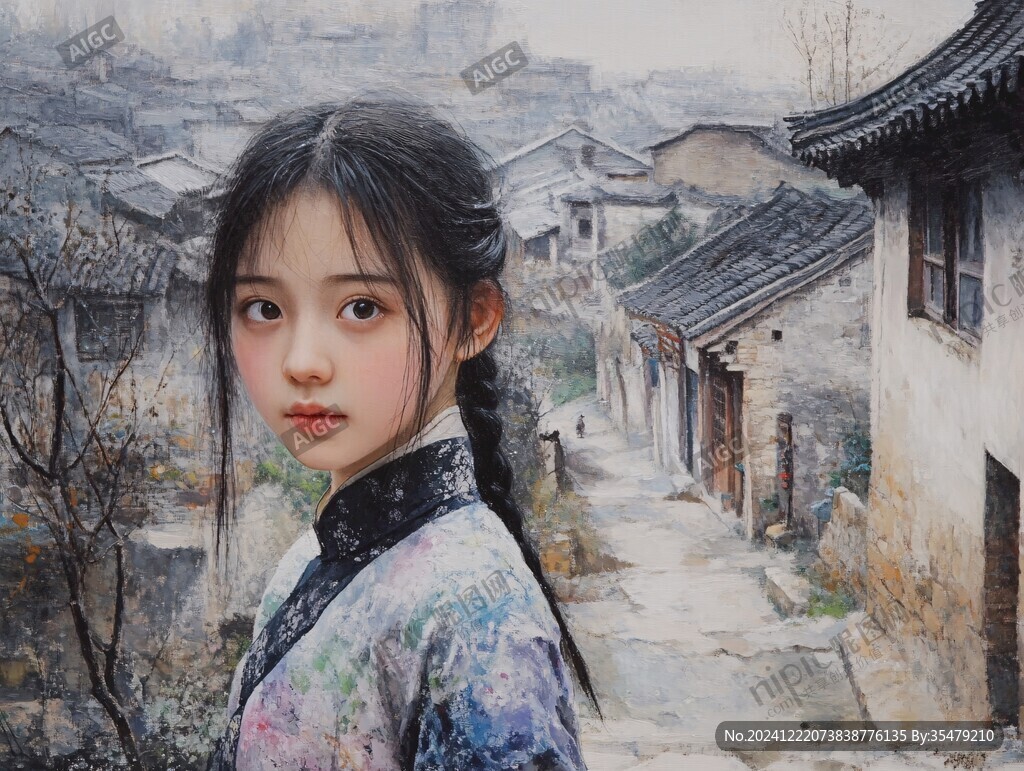 江南美女油画