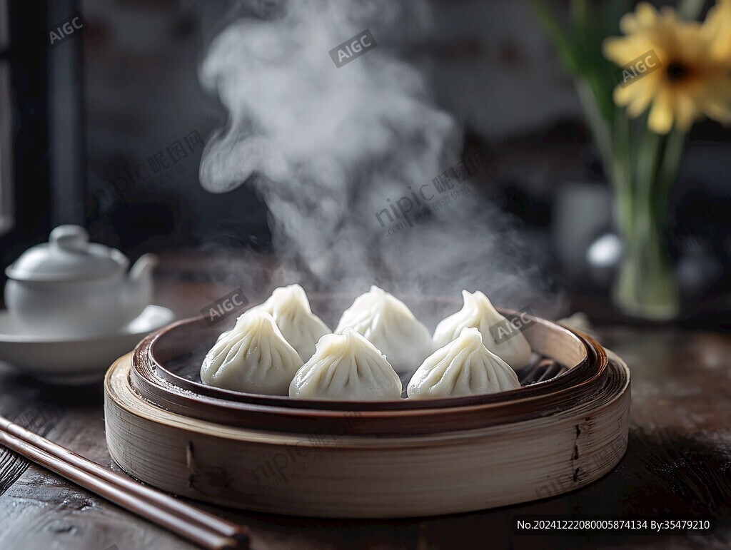 浅底上的蒸包