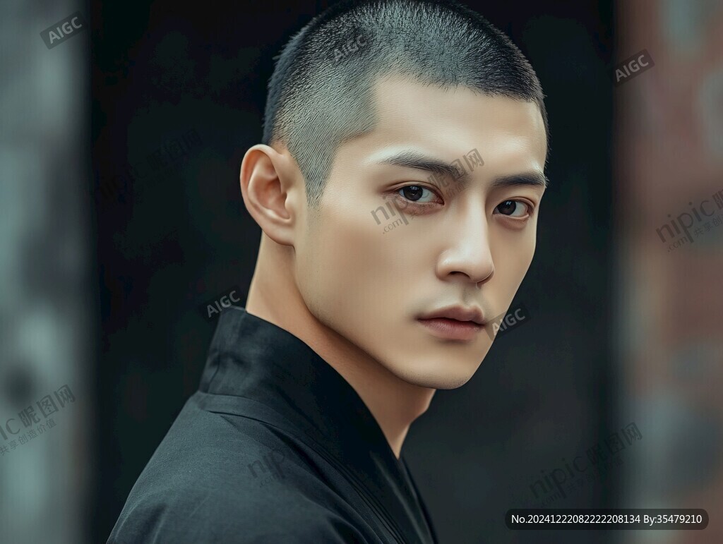 板寸男生手绘
