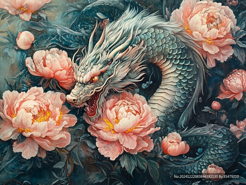 龙年烫金插画