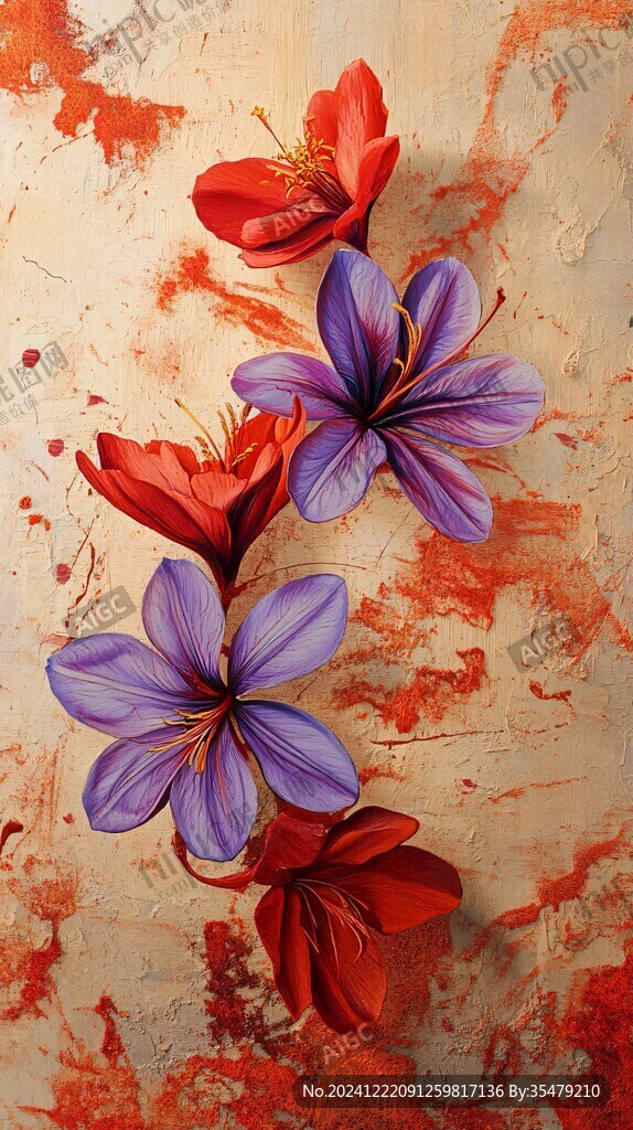 花瓣插画浮雕