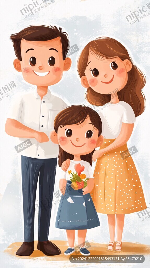 幸福家庭插画