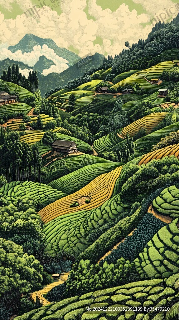 茶园装饰画