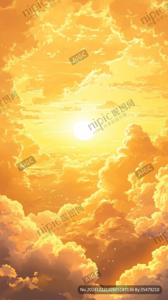 橙色唯美云彩