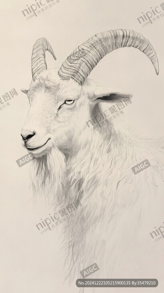 手绘山羊工作室装饰画