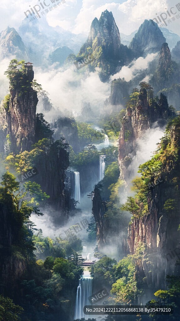 3d渲染山水画
