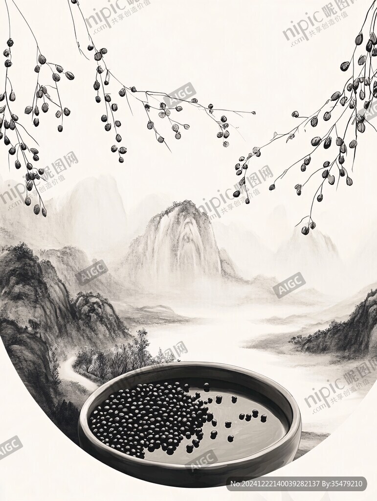 黑豆包装插画