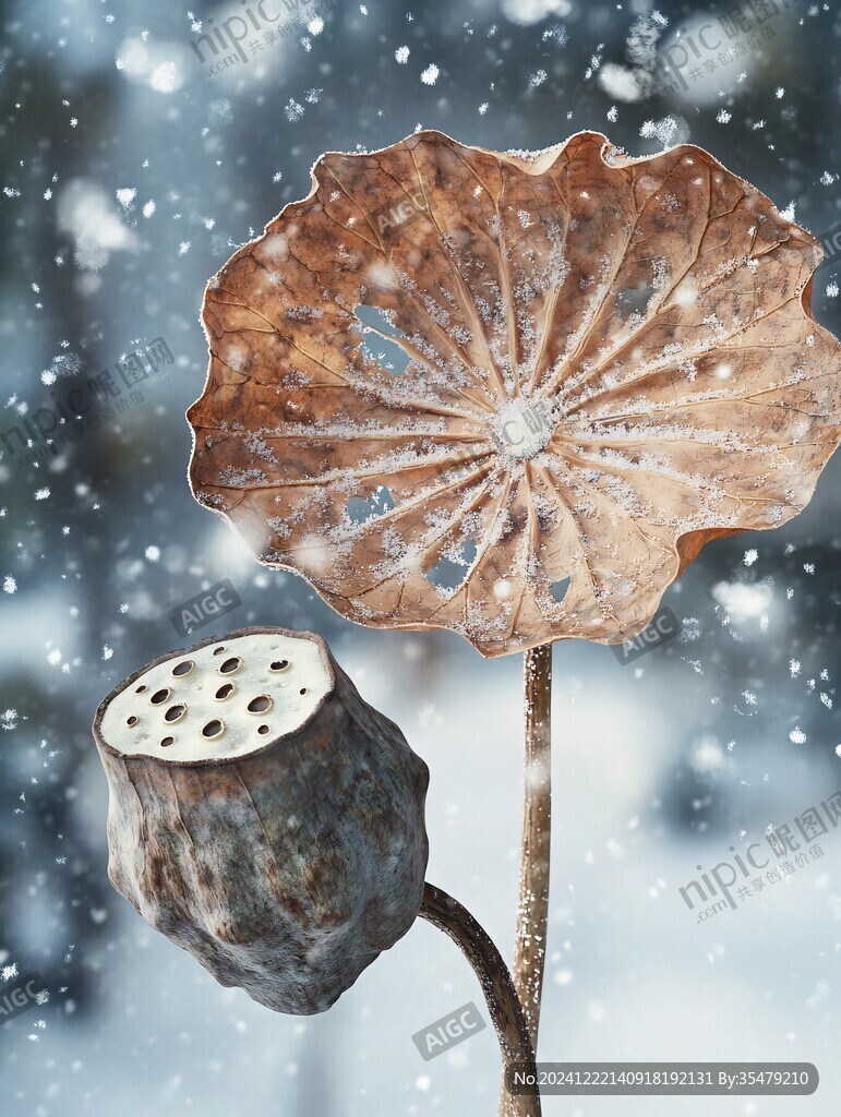 雪中莲蓬