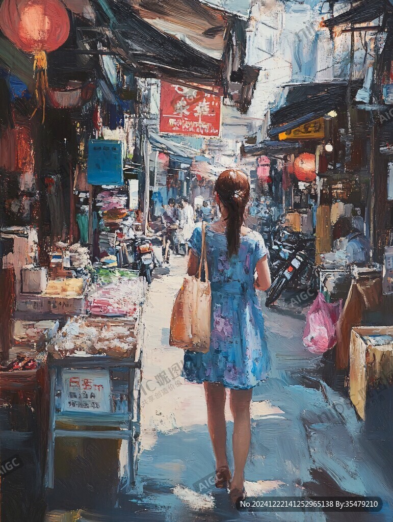 庙街插画