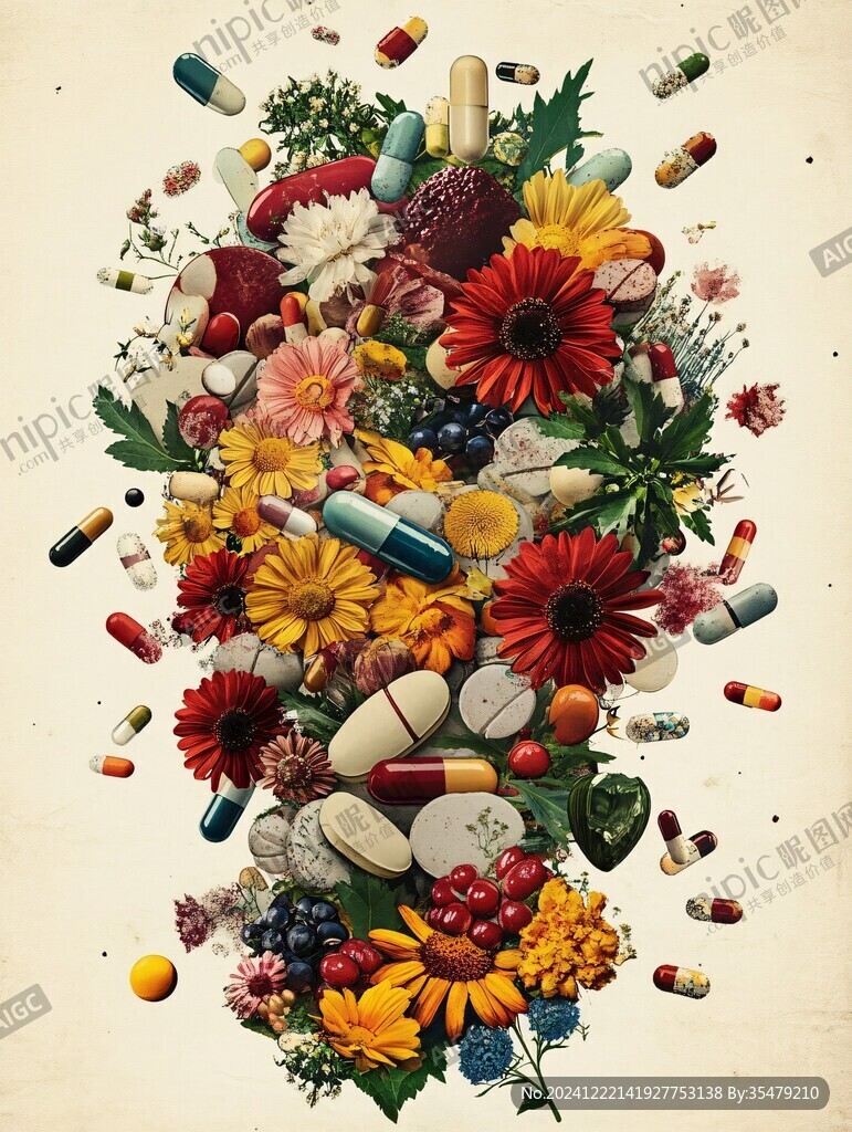药物食品插画