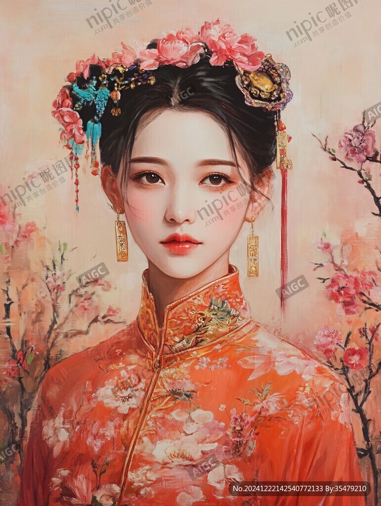 清宫美人插画