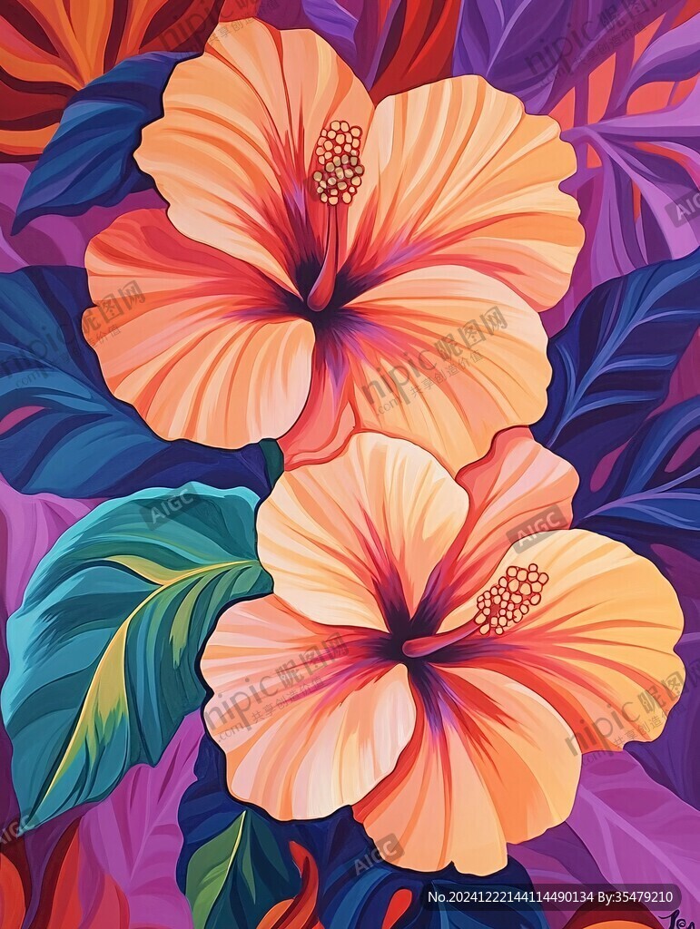 抽象花卉绚丽色彩