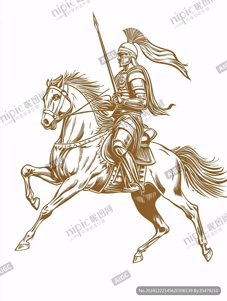 骑马射箭插画