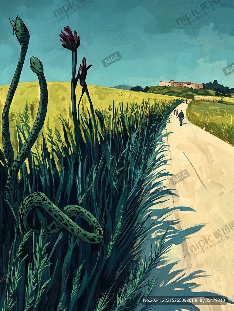 甘蔗林插画