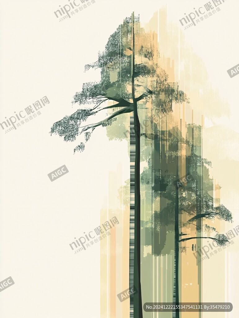 抽象松树